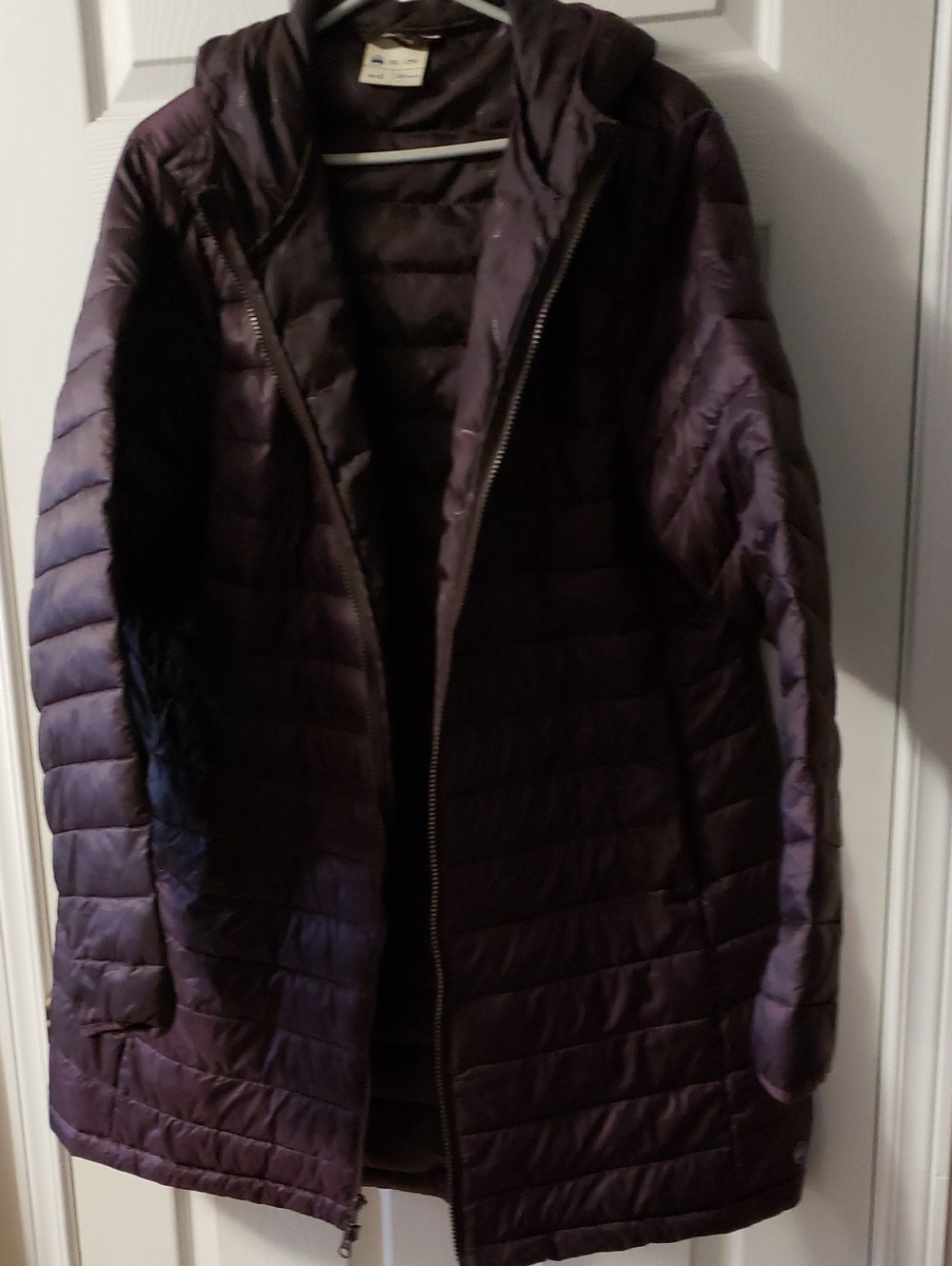 Women's Puffer Hooded Coat by — Deep Plum